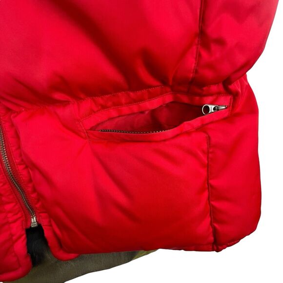 Vintage Gap Down Puffer Vest Men's M Alpine 317 Red Full Zip Racing Series Hood - Picture 3 of 14